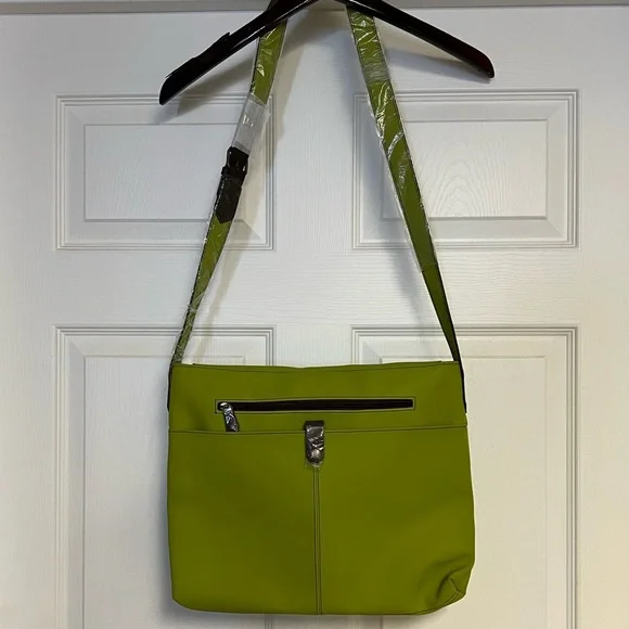Glenroyal Chic Handcrafted in Scotland Apple Green Crossbody Bag Satchel - Picture 3 of 11